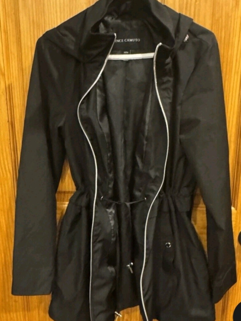 Vince Camuto Women Black Hooded Anorak Lightweight Zipper Jacket, Size M - Picture 3 of 9